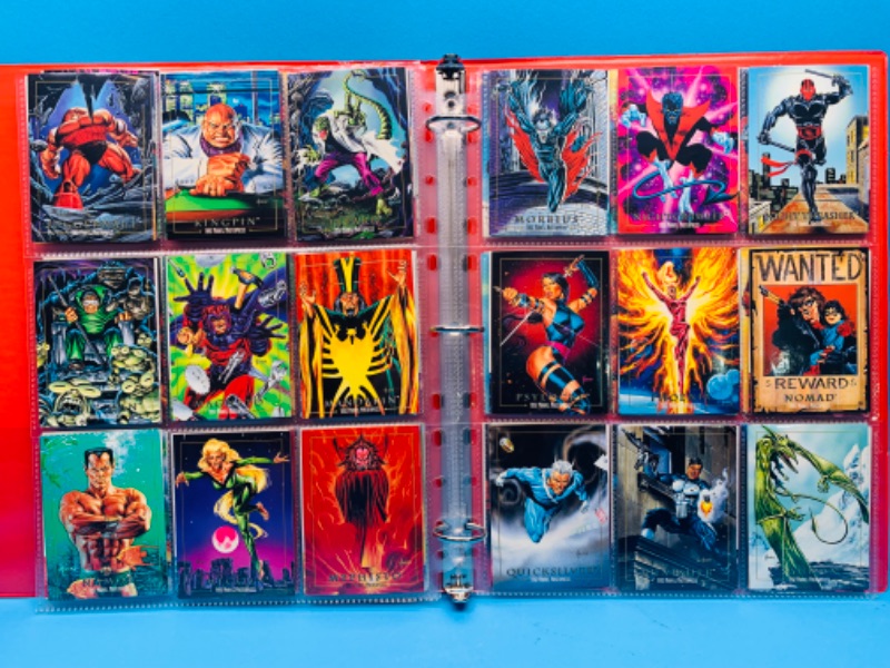 Photo 4 of 985500…not complete set only 90 of 100 marvel masterpieces comic cards in binder 