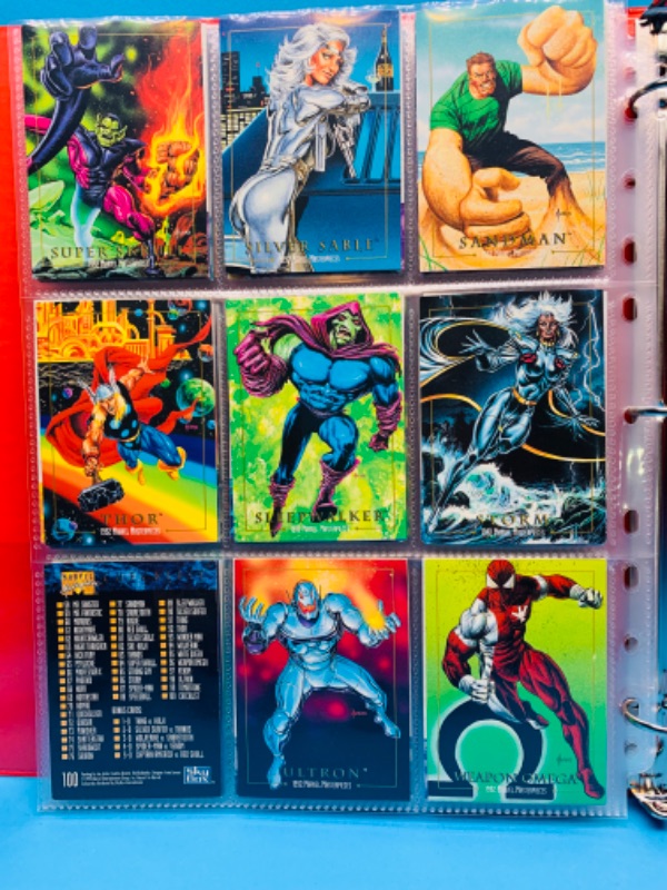 Photo 2 of 985500…not complete set only 90 of 100 marvel masterpieces comic cards in binder 