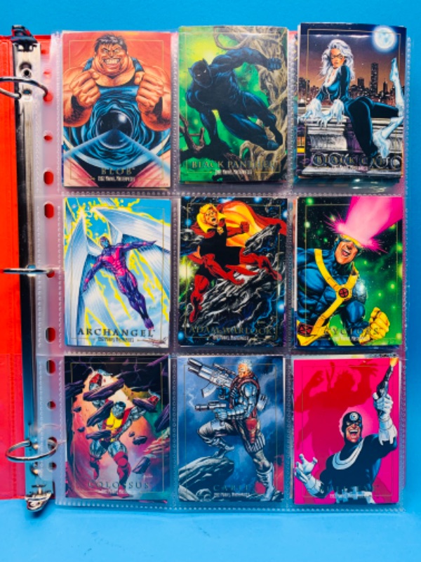 Photo 5 of 985500…not complete set only 90 of 100 marvel masterpieces comic cards in binder 