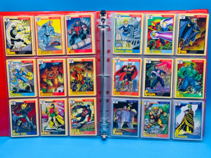 Photo 1 of 985502…not complete set only 140 Marvel 1991 comic cards in binder- Impel