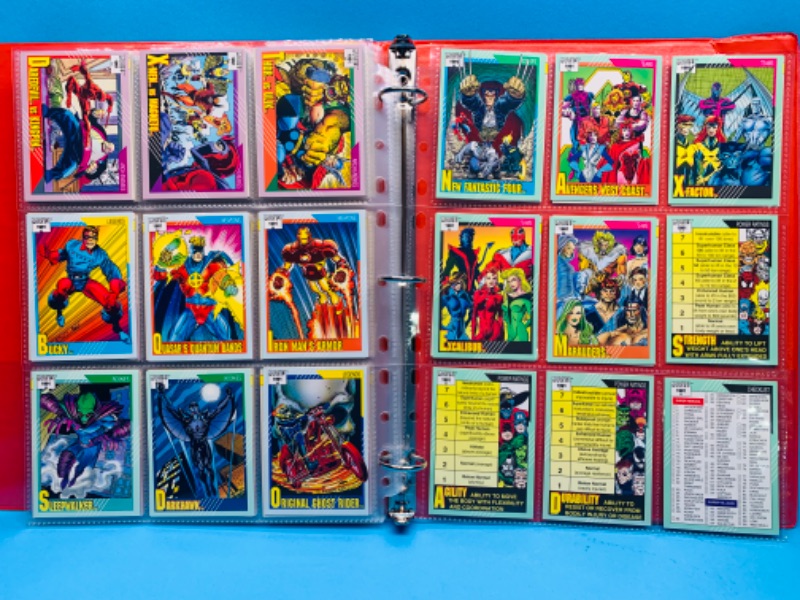 Photo 4 of 985502…not complete set only 140 Marvel 1991 comic cards in binder- Impel