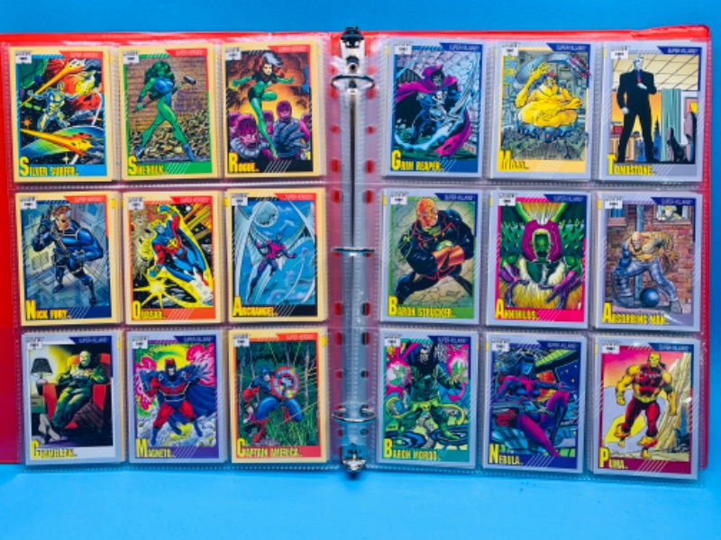 Photo 3 of 985502…not complete set only 140 Marvel 1991 comic cards in binder- Impel