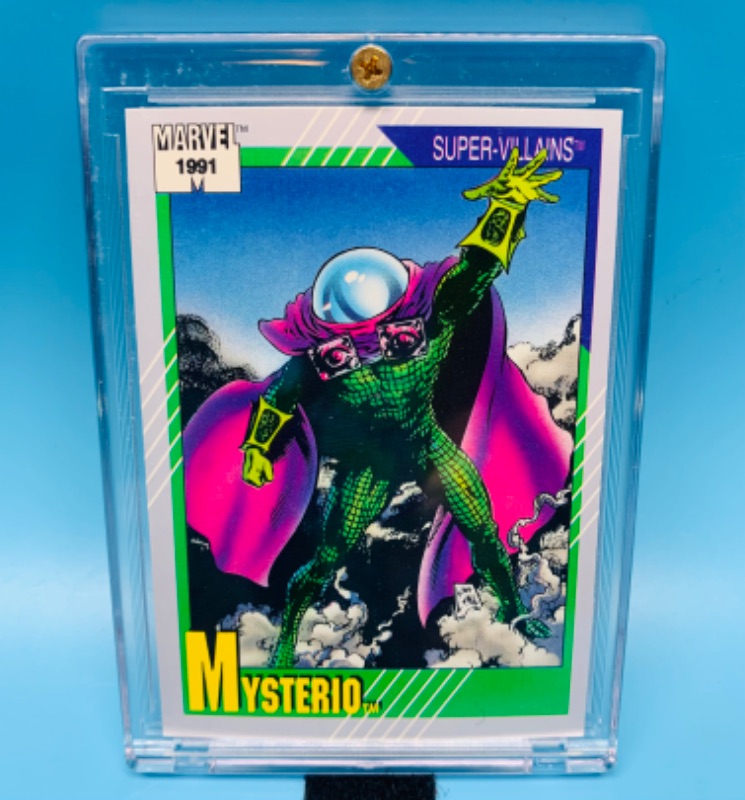 Photo 1 of 985515…1991 marvel supervillains Mysterio card #70 in hard plastic case 
