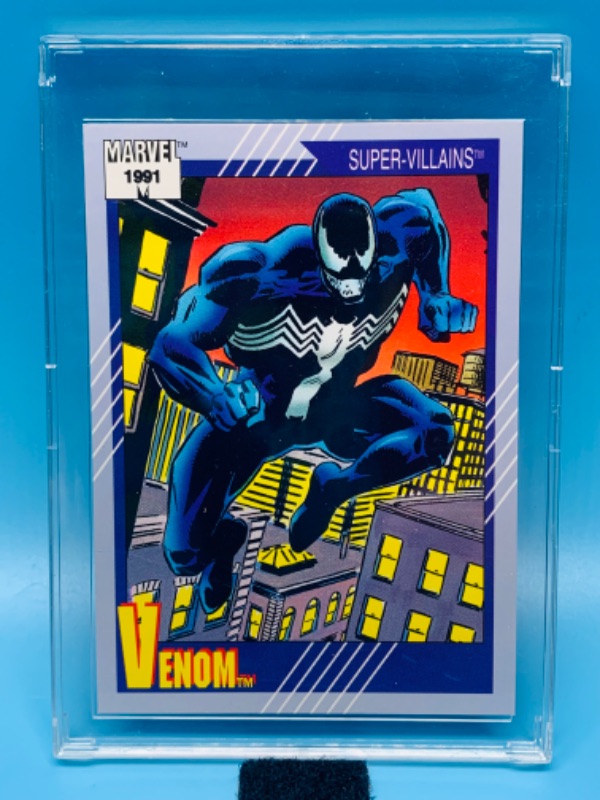 Photo 1 of 985519…1991 marvel supervillains Venom card 58  in hard plastic case 