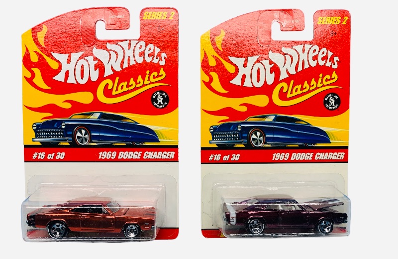 Photo 1 of 985550…2 hot wheels classics die cast 1969 dodge charger cars