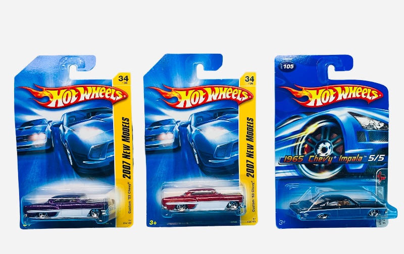 Photo 1 of 985565… 3 hot wheels die cast Chevy cars