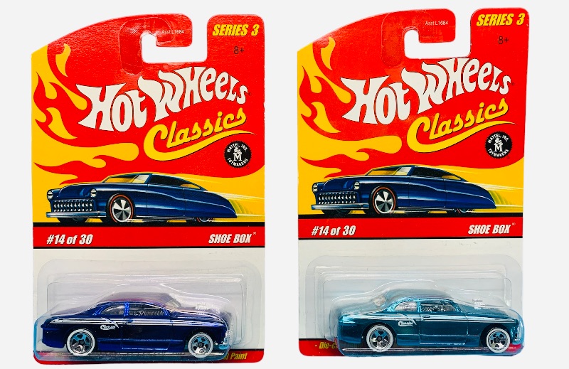 Photo 1 of 985590…  2 hot wheels classics die cast shoe box cars with special paint 