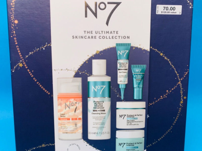 Photo 1 of 985638… No.7 ultimate skincare collection includes night cream, eye cream, serum, cleansing water, and mask