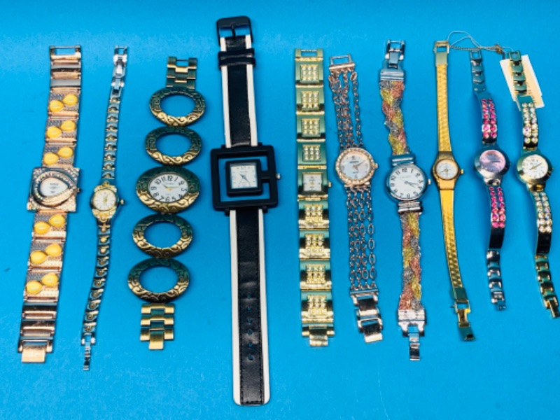 Photo 1 of 985655… 10 ladies fashion watches-need batteries replaced 