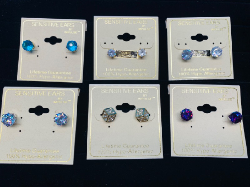 Photo 1 of 985662… 6 pairs of sensitive hypoallergenic pierced earrings 