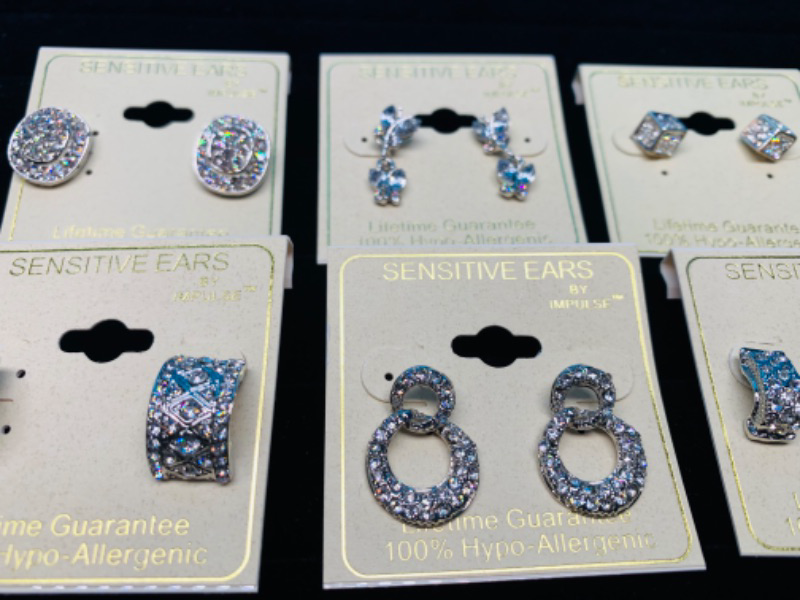 Photo 2 of 985663… 6 pairs of sensitive hypoallergenic pierced earrings 