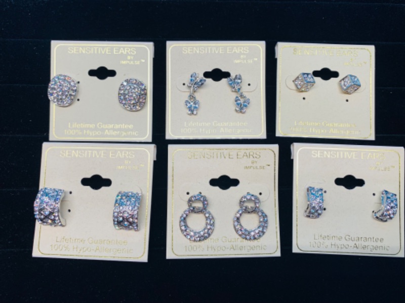 Photo 1 of 985663… 6 pairs of sensitive hypoallergenic pierced earrings 