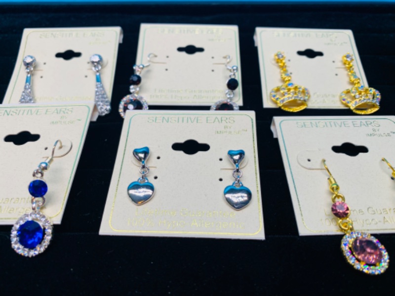 Photo 1 of 985666… 6 pairs of sensitive hypoallergenic pierced earrings -jewelry 