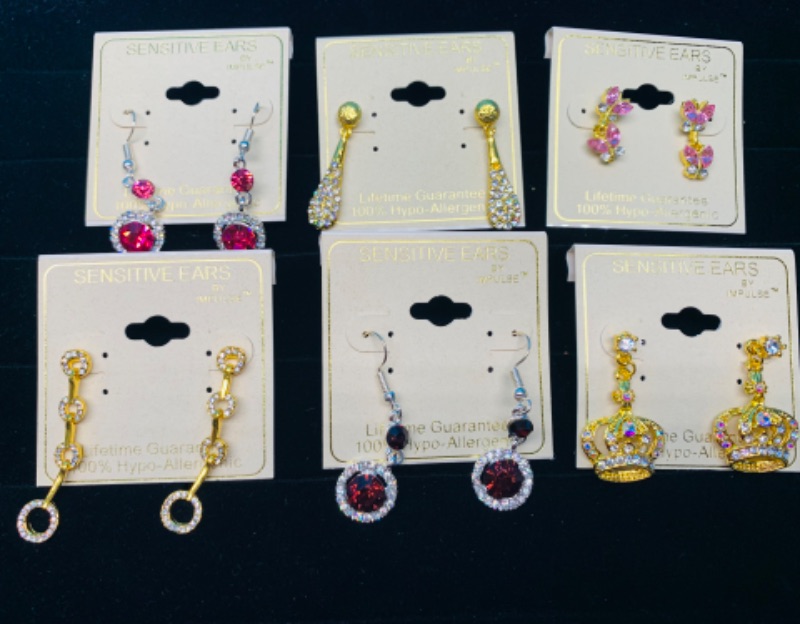 Photo 1 of 985671… 6 pairs of sensitive hypoallergenic pierced earrings -jewelry 