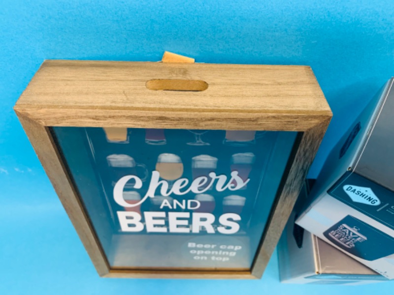 Photo 2 of 985721…beer cap display and 2 koozies 