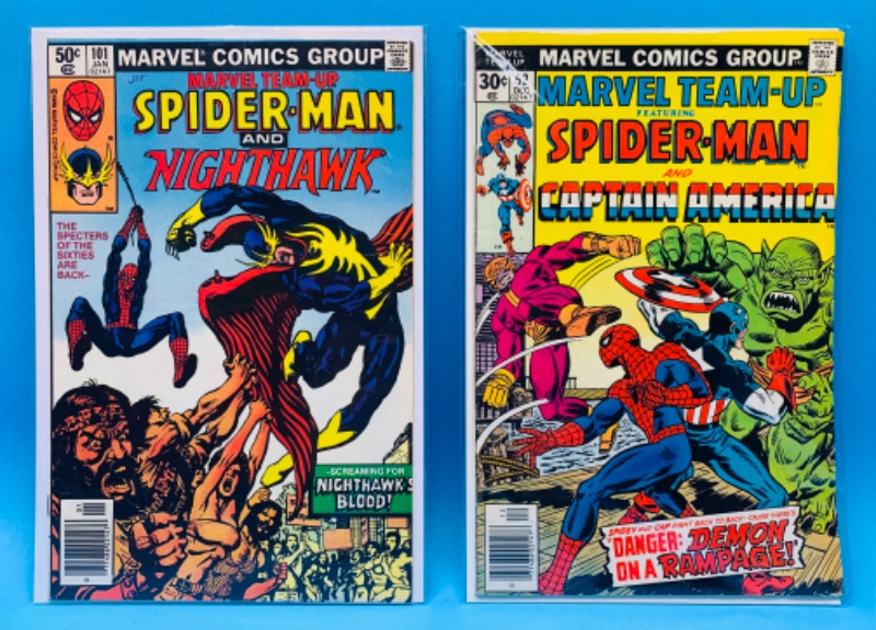 Photo 1 of 985735…2 vintage $.30 and $.50 Spider-Man  comics in plastic sleeves 