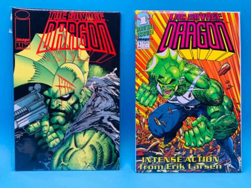 Photo 1 of 985738…2 savage dragon comics #1’s in plastic sleeves 