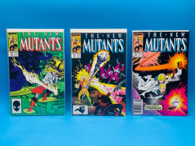 Photo 1 of 985745…3 vintage $.75 new mutants  comics in plastic sleeves 
