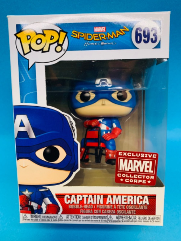 Photo 1 of 985761… Funko pop Spider-Man Captain America bobble head figure 