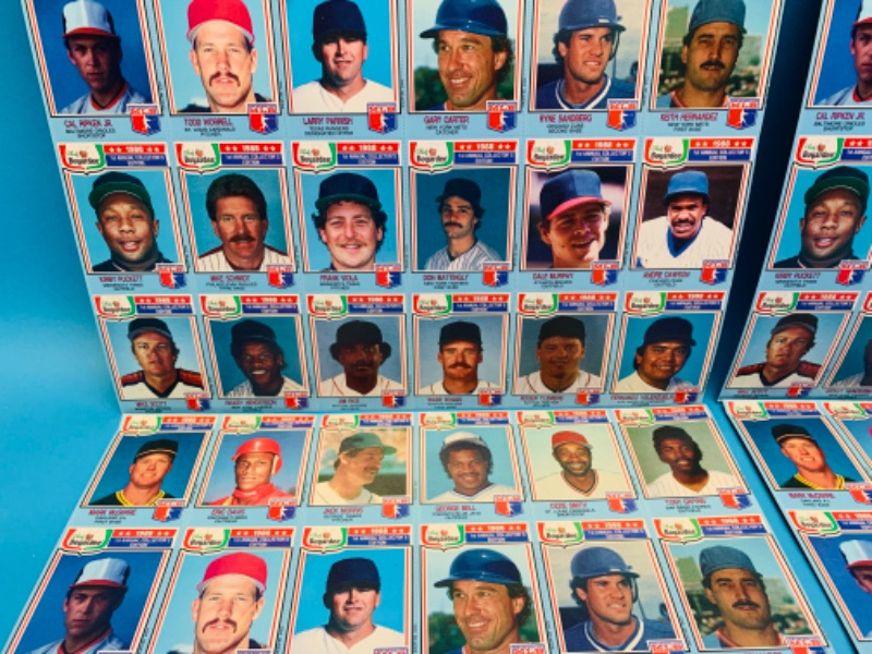 Photo 4 of 985765… 96 total vintage 1988 Chef Boyardee uncut baseball cards- 4 sheets of 25 each 