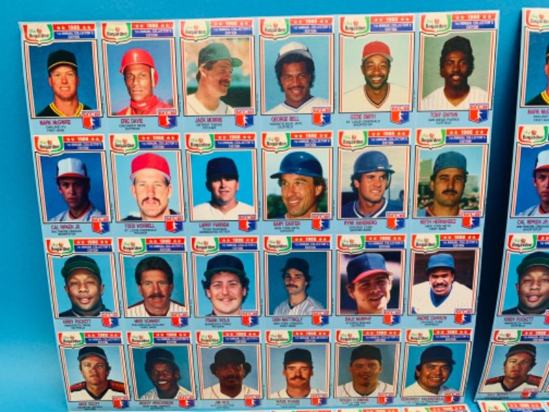 Photo 6 of 985765… 96 total vintage 1988 Chef Boyardee uncut baseball cards- 4 sheets of 25 each 