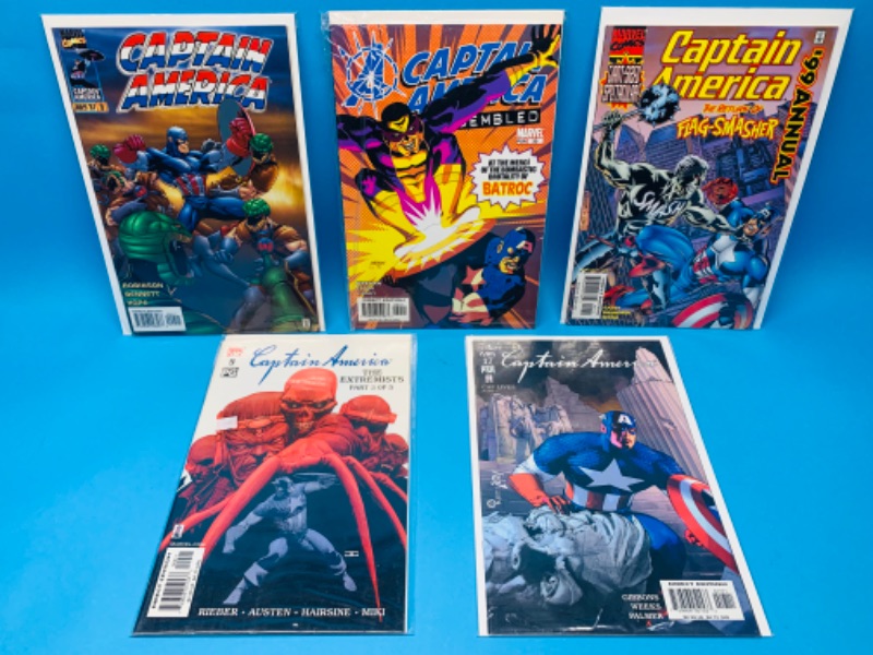 Photo 1 of 985823…5 captain America comics in plastic sleeves 