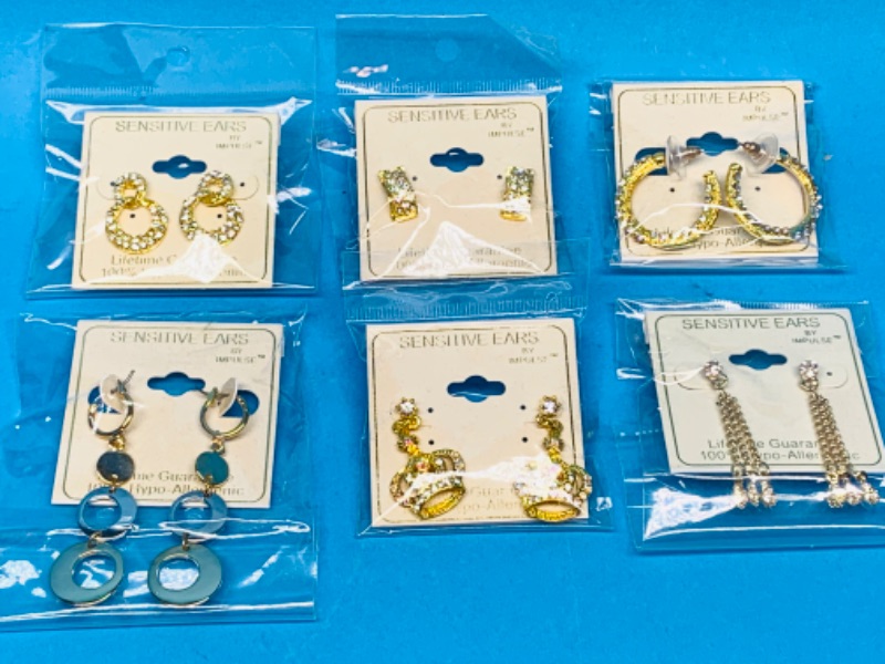 Photo 1 of 985832… 6 pairs of sensitive hypoallergenic pierced earrings -jewelry 
