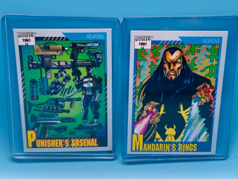 Photo 1 of 985844…1991 marvel weapons cards in hard plastic sleeves 