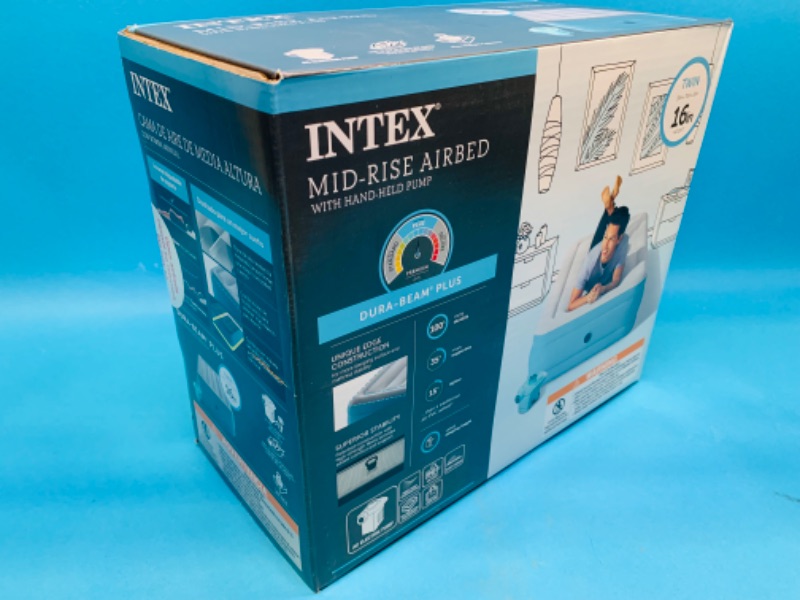 Photo 2 of 985896…twin 16” Intex mid-rise airbed with handheld pump 