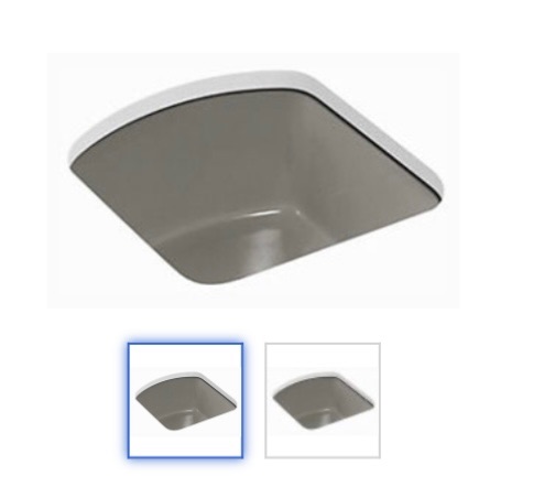 Photo 2 of 985917…Kohler Napa undermount bar sink 18 3/4 x 18 11/16 x 9 5/8” cashmere color (brown/gray) -retail returned never installed 