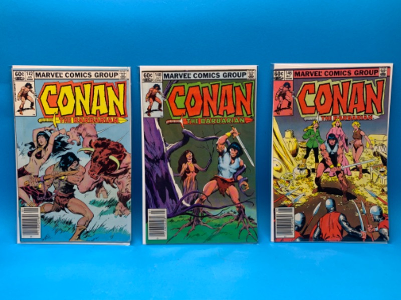 Photo 1 of 985940… 3 vintage $.60 Conan the barbarian comics in plastic sleeves 