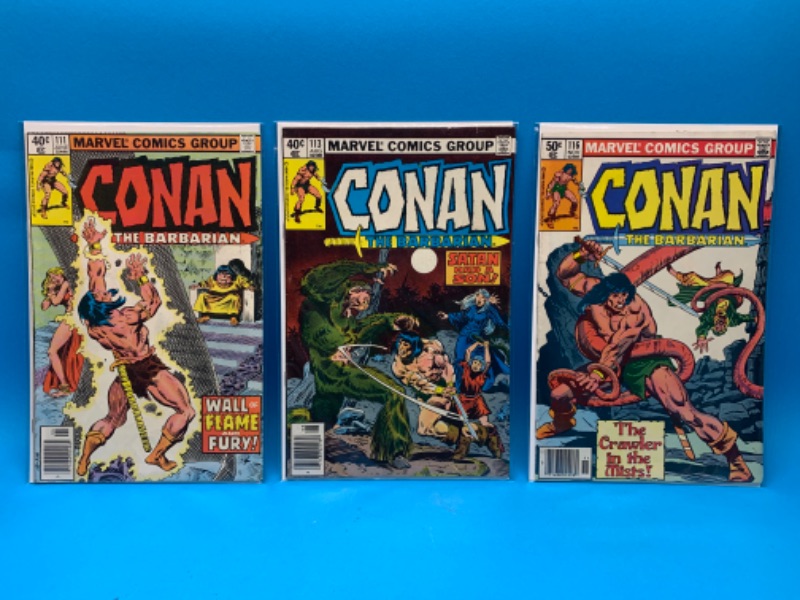 Photo 1 of 985941… 3 vintage $.40 and .50 Conan the barbarian comics in plastic sleeves 