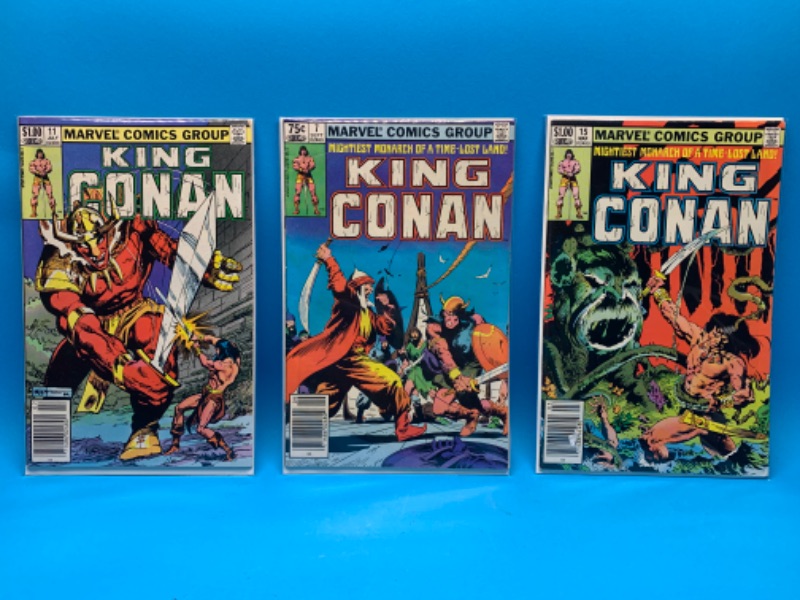 Photo 1 of 985946…  3 vintage $1.00 and .75 King Conan comics in plastic sleeves 