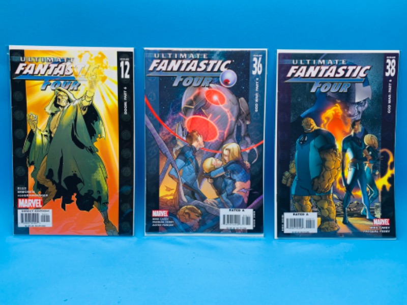 Photo 1 of 985969…3 fantastic four  comics in plastic sleeves 