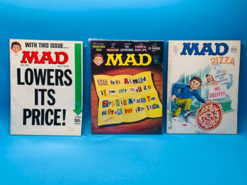 Photo 1 of 985978…3 vintage MAD magazines in sleeves 