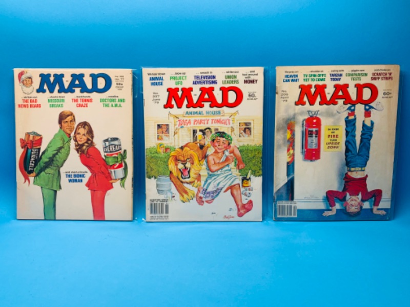 Photo 1 of 985979… 3 vintage MAD magazines in sleeves 