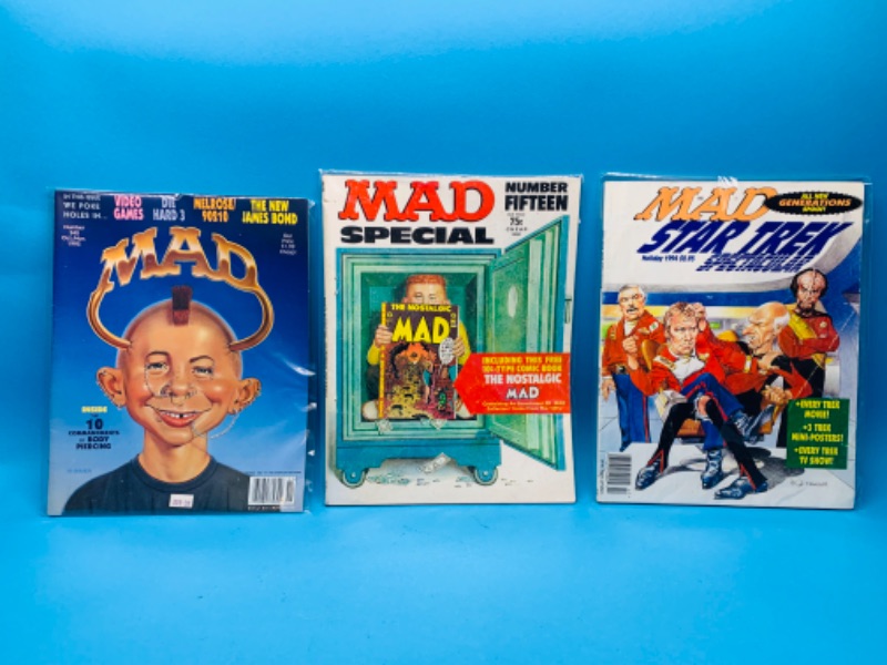 Photo 1 of 985982… 3 vintage MAD magazines in sleeves 