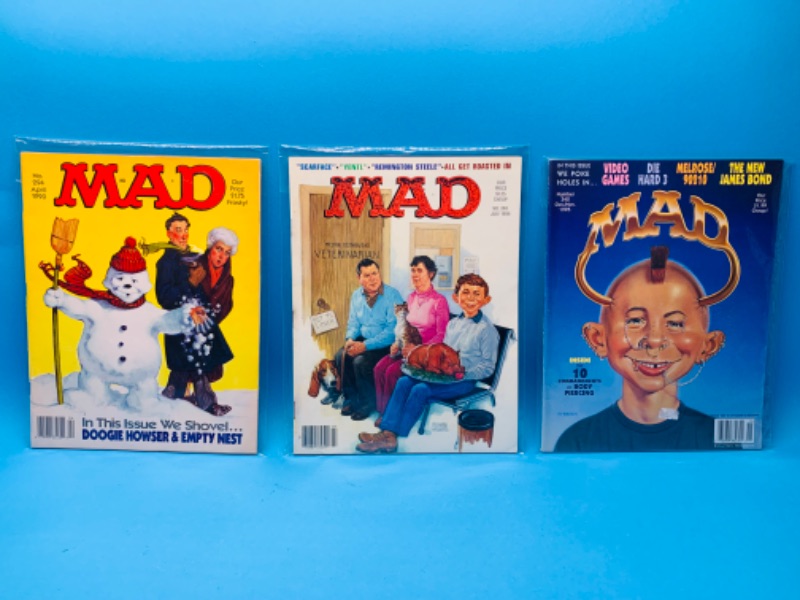 Photo 1 of 985983… 3 vintage MAD magazines in sleeves 