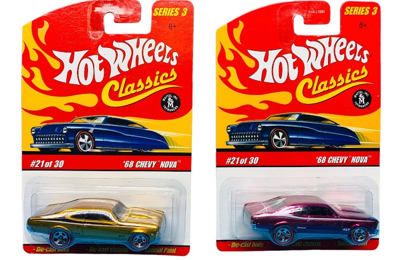 Photo 1 of 985996…2 hot wheels classics redline Chevy Nova cars with special paint 