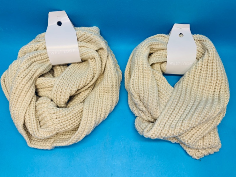 Photo 1 of 986036… 2 knit infinity scarves 