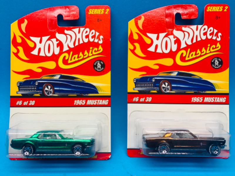 Photo 1 of 986070…2 hot wheels classics 1965 mustangs with special paint 