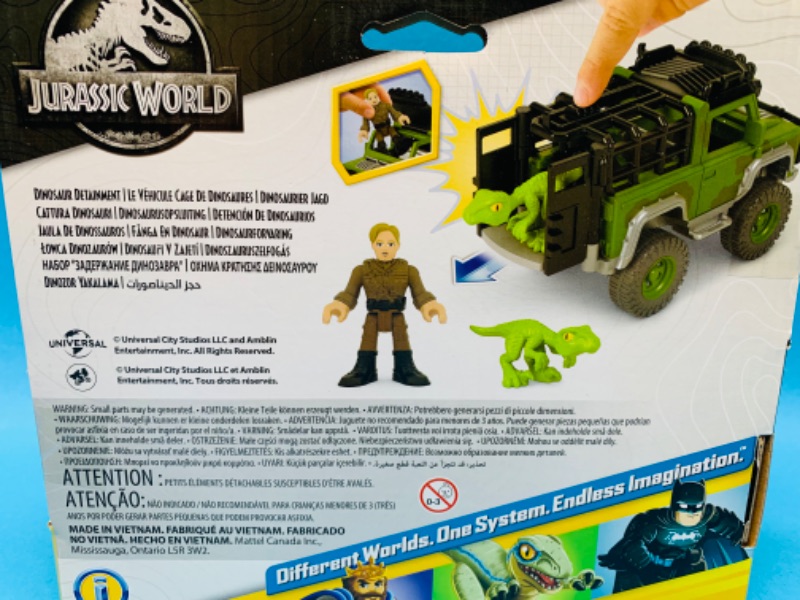 Photo 1 of 986118… Jurassic World Imaginext 3-8 Jeep and dinosaur toy