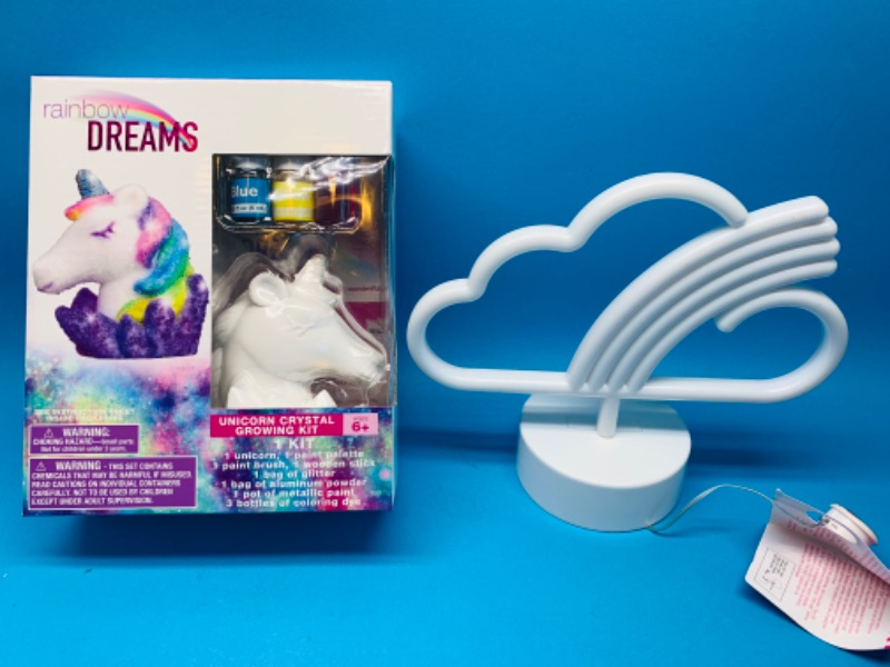 Photo 2 of 986232…unicorn crystal growing kit and plastic light up neon light