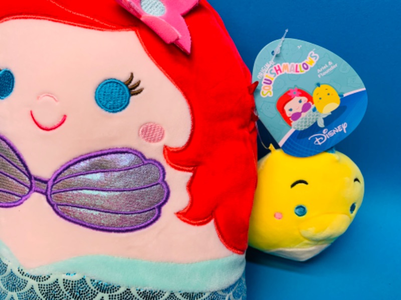 Photo 2 of 986372…squishmellows Disney Ariel and Flounder plushies 