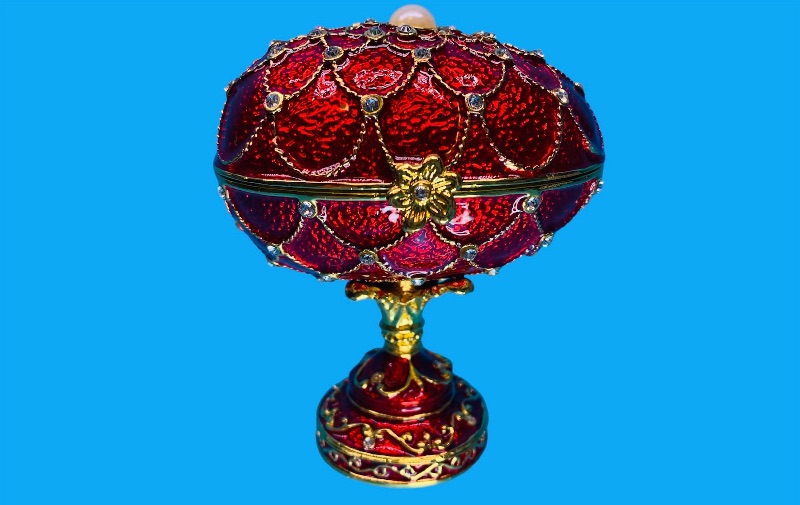 Photo 1 of 986408…4” impulse jeweled and crystal enamel hinged musical trinket box in box