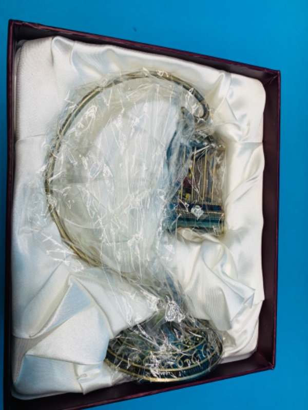Photo 3 of 986418… 5” impulse jeweled and crystal enamel hinged trinket box in satin lined box 