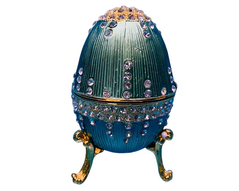 Photo 1 of 986431… 4” impulse jeweled and crystal enamel hinged musical trinket box in box 