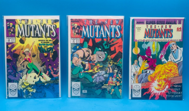 Photo 1 of 986510… 3 vintage mutants comics in plastic sleeves 