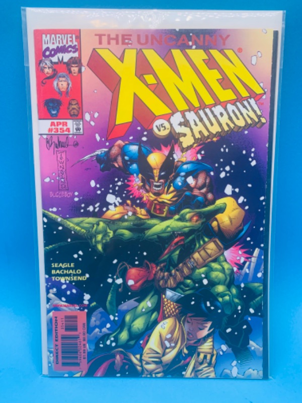 Photo 1 of 986514…newsstand copy X-men vs. Sauron comic 354 in plastic sleeve 