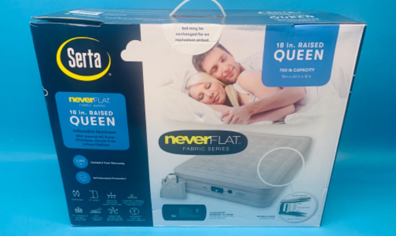 Photo 1 of 986583…Serta 18 inch raised queen never flat airbed with built in pump 